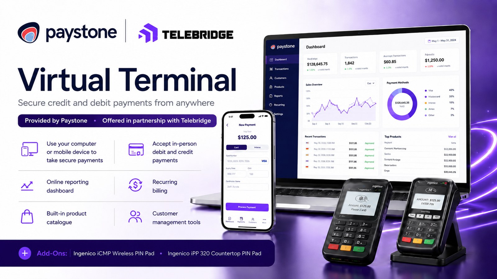 Converge Virtual Terminal by Paystone and Telebridge