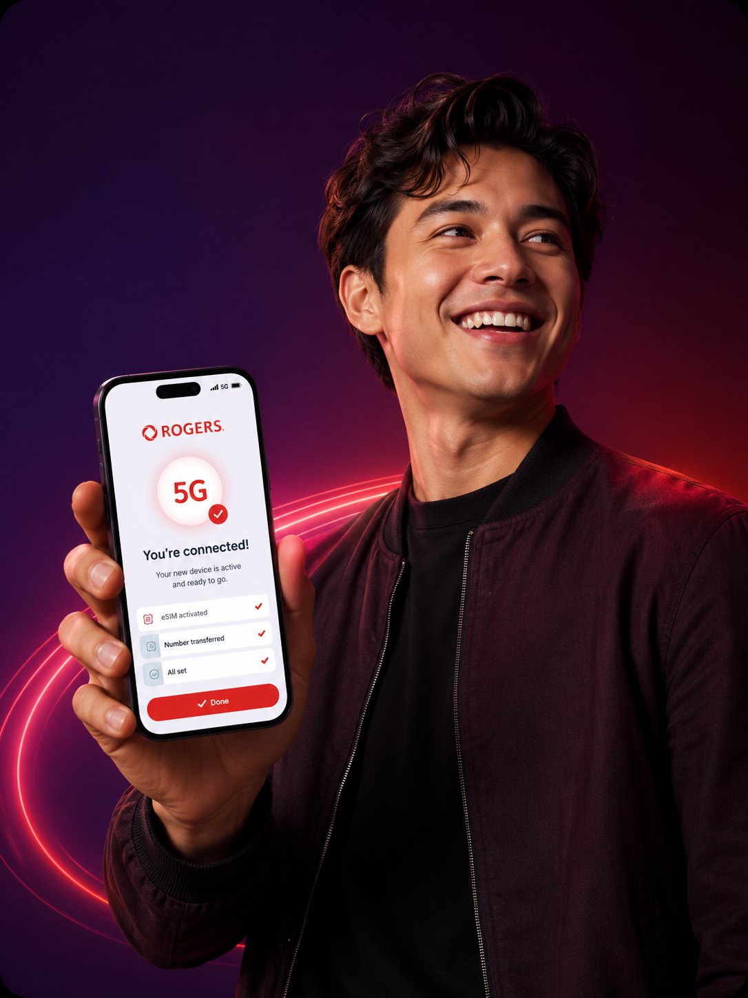 A person setting up a new phone plan